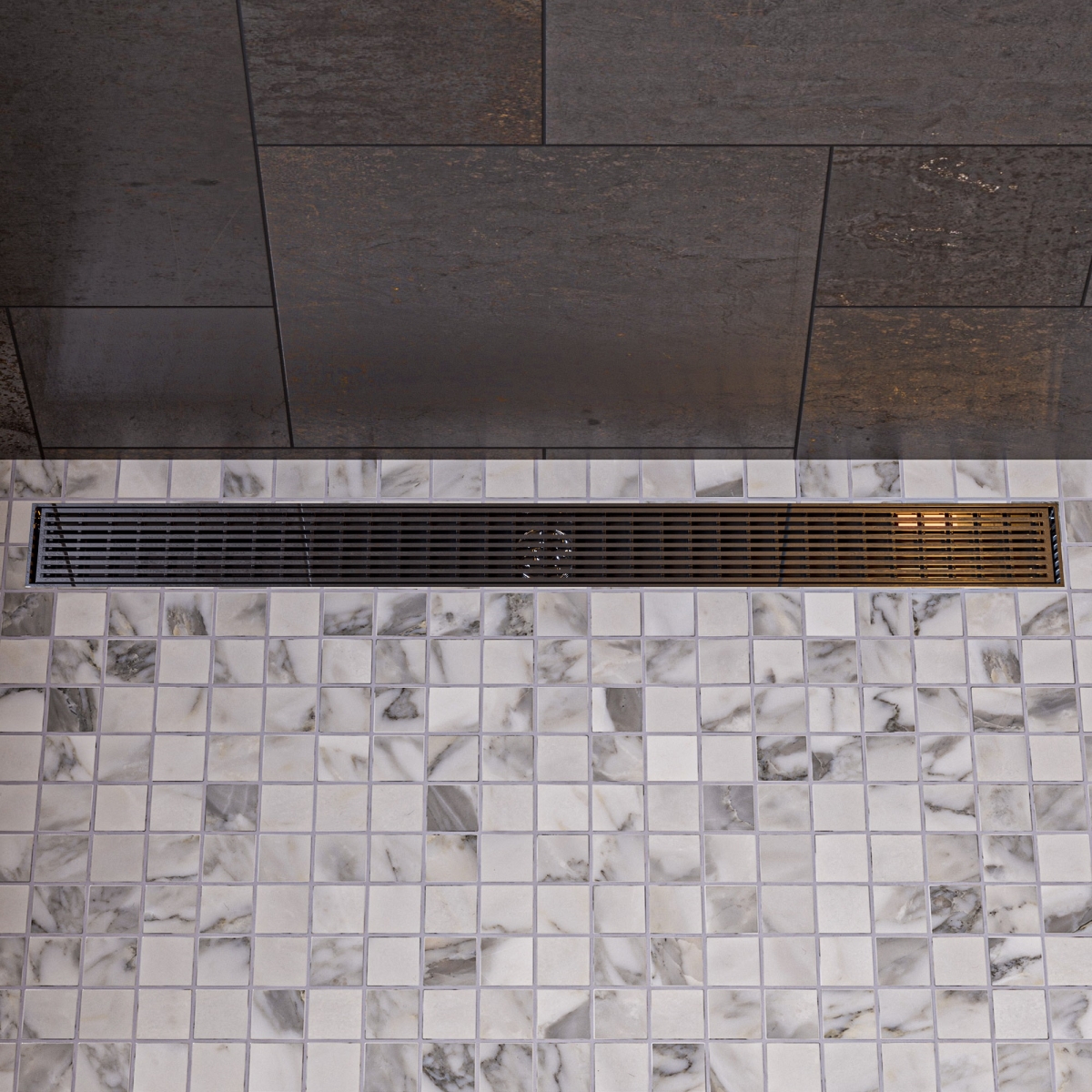 Picture of ALFI ABLD47D 47 in. Stainless Steel Linear Shower Drain with Groove Lines