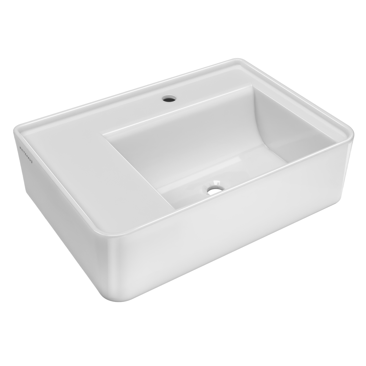 Picture of Alfi Trade B-RA65-1H 26 in. Single Faucet Drilling & Rear Center Drain Location Rectangular Wall Mount Basin