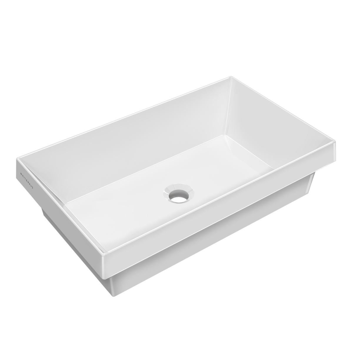 Picture of Alfi Trade B-AGS60 24 in. Rectangular Semi-Recessed Basin with Center Drain Location Rectangular Wall Mount Basin