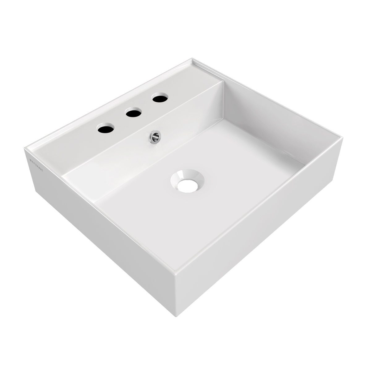 Picture of Alfi Trade B-AG51-3H 20 in. Widespread Faucet Drilling & Overflow Rectangular Wall Mount Basin