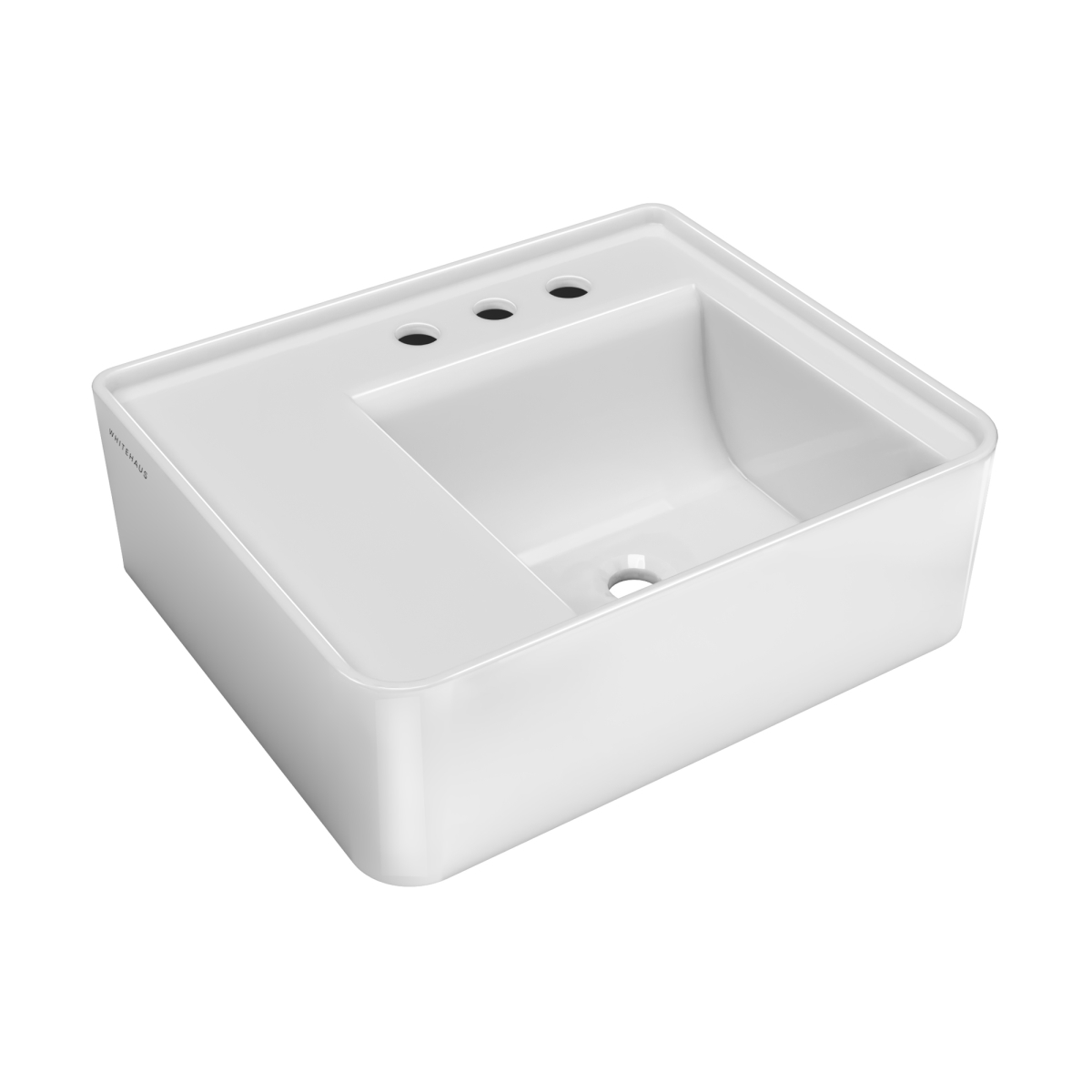 Picture of Alfi Trade B-RA55-3H 22 in. Rectangular Wall Mount Sink with Widespread Faucet Drilling & Rear Center Drain Location