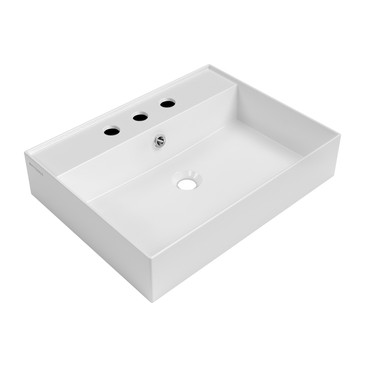 Picture of Alfi Trade B-AG61-3H 24 in. Widespread Faucet Drilling & Overflow Rectangular Wall Mount Basin