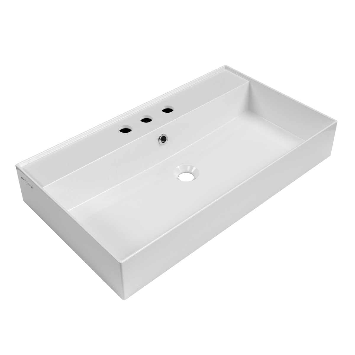 Picture of Alfi Trade B-AG81-3H 32 in. Single Faucet Drilling & Overflow Rectangular Wall Mount Basin