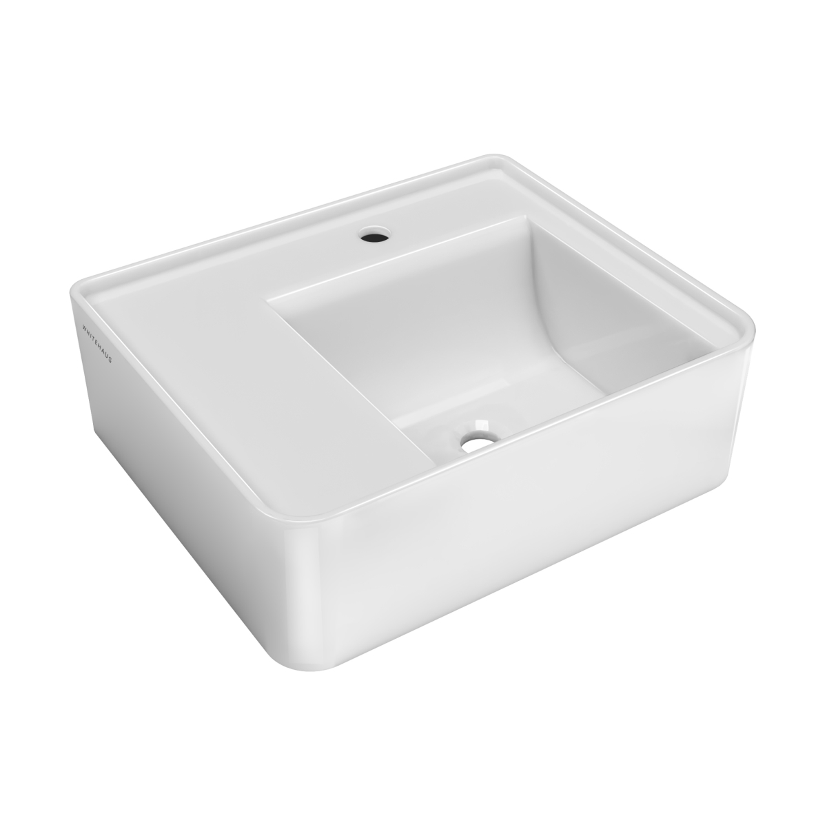 Picture of Alfi Trade B-RA55-1H 22 in. Single Faucet Drilling & Rear Center Drain Location Rectangular Wall Mount Basin