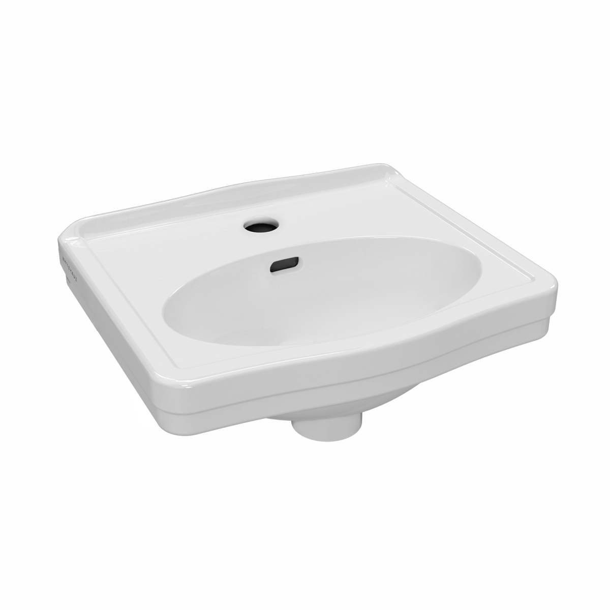 Picture of Alfi Trade B-LO944 15 in. Integrated Oval Bowl-Low-Rise Backsplash-Single Faucet Drilling & Overflow Rectangular Wall Mount Basin