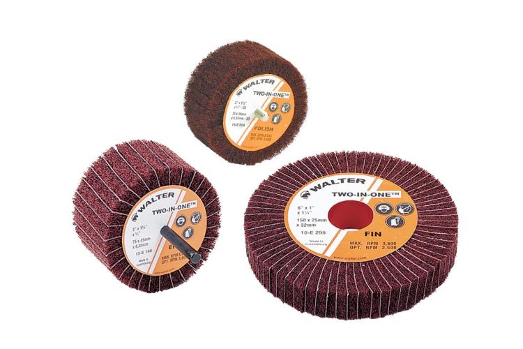 15E295 6 x 1.25 in. Two-in-One Flap Wheel - Fine Grit