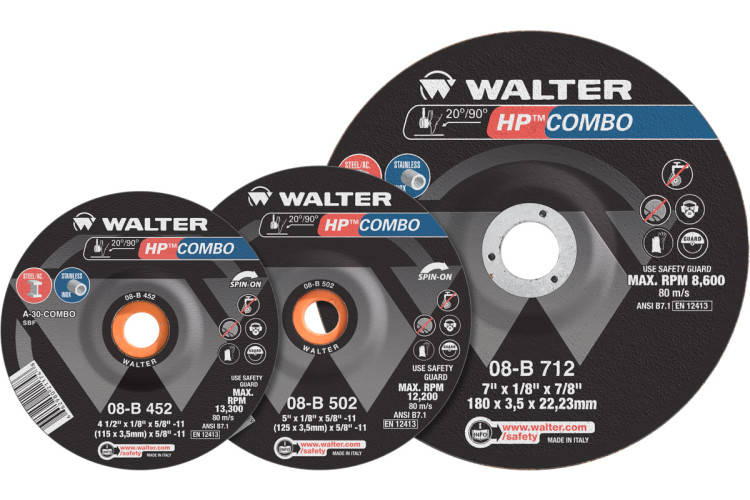 08B312 3 x 0.12 x 0.37 in. HP Combo Grinding Wheel - Arbor - Type 27