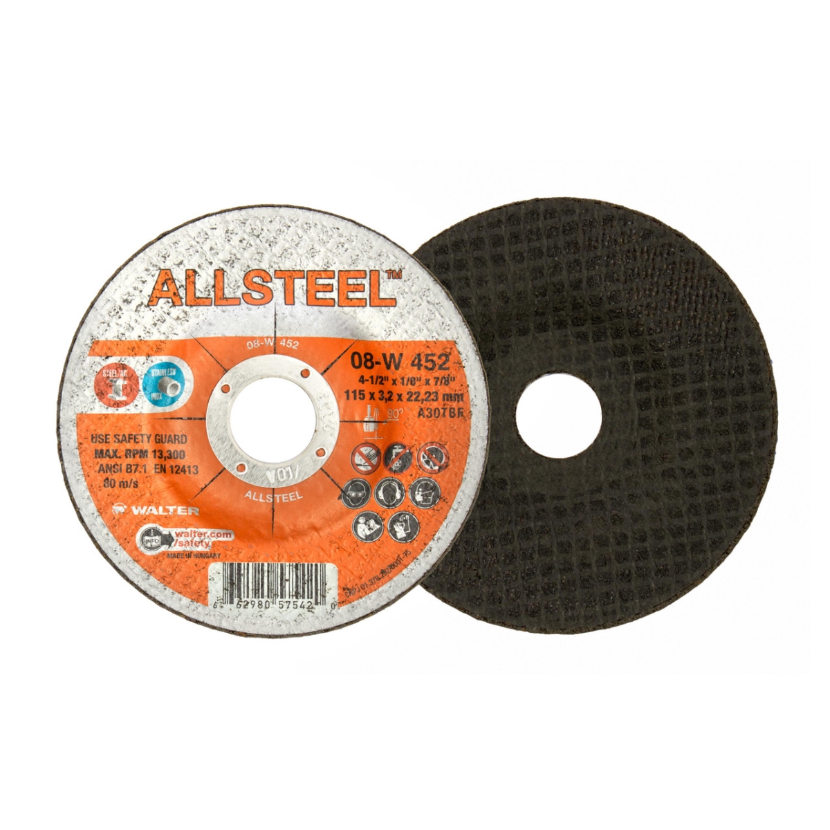 Allsteel Grinding Disc 4-1/2? X 1/8" X 7/8? T27 Gr:A30 5