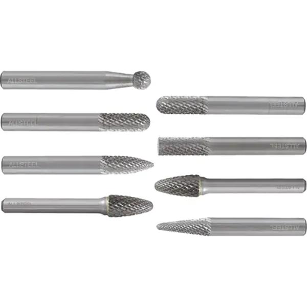 ALLSTEEL Carbide Burr 8-Piece Kit, Double Cut (01W990)