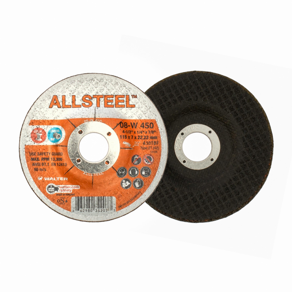 Allsteel Grinding Disc,4-1/2" x 1/4"