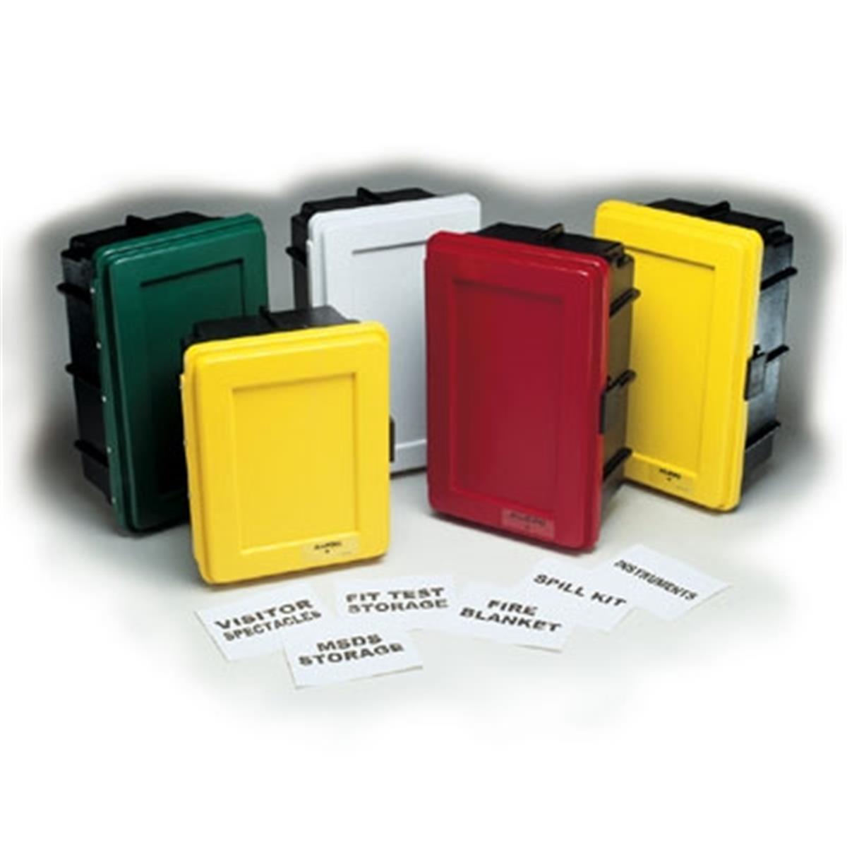 4500-W Wall Case Storage Box with Label Kit & Shelf, Medium - White