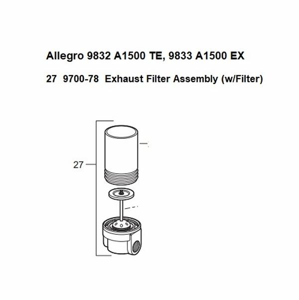 Picture of Allegro 9700-78 Exhaust Filter Assembly for 9832&9833