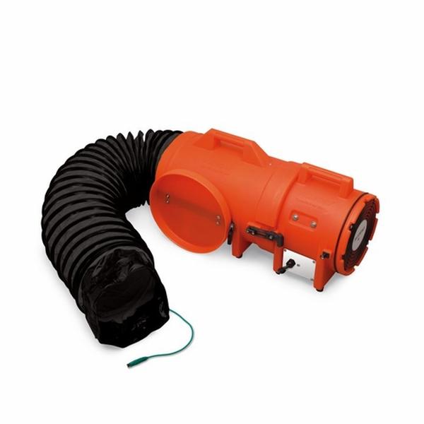 Allegro 8" Axial Explosion-proof (EX) Plastic Blower with Compact Canister and 50' Statically Conductive Ducting, 40 Lbs., 220V AC/50 Hz (9538-50E)