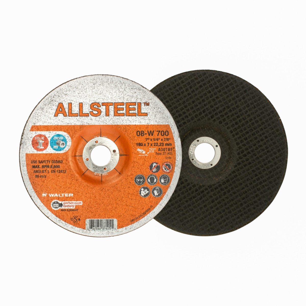 Allsteel Grinding Disc,7" x 1/4" x 7/8