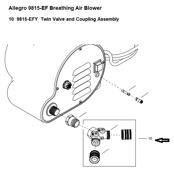 Allegro Twin Valve and Coupling Assy (9815-EFY)