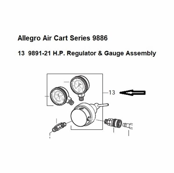 9891-21 Regulator & Gauge Assembly - HP