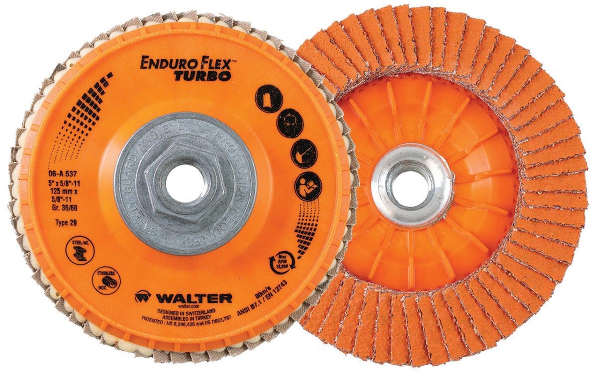 06A537 5 x 0.63 - 11 in. T29 Enduro-Flex Turbo Flap Disc - 36-60 Grit