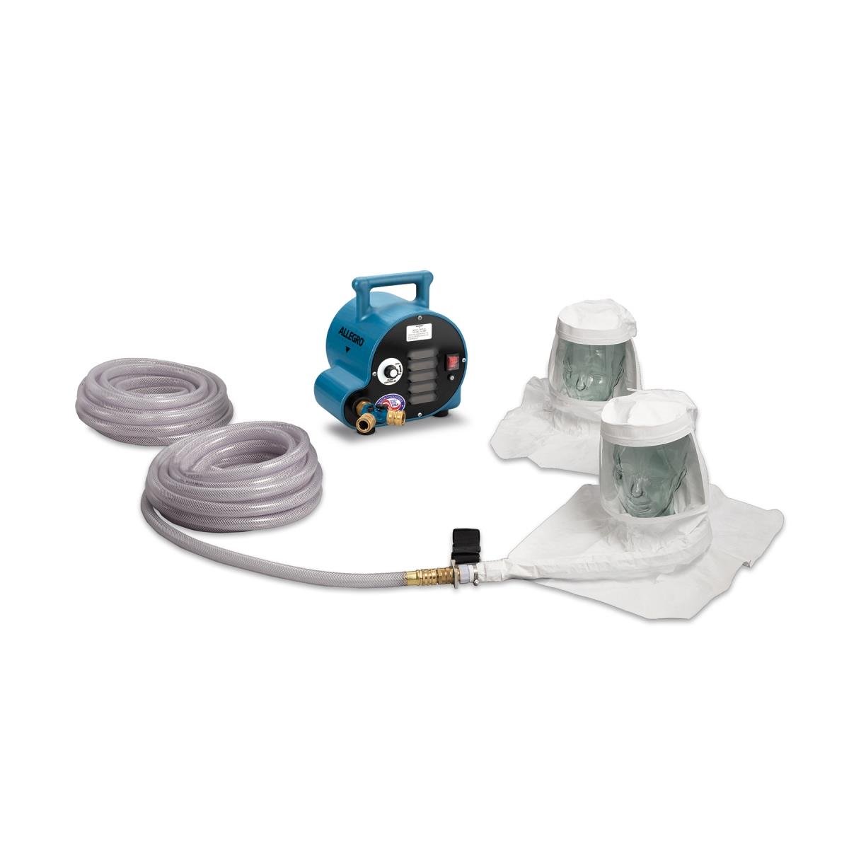 Picture of Allegro Industries 9221-02A 2-Worker Single Bib Hood Cool Air System with 50 ft. Hose