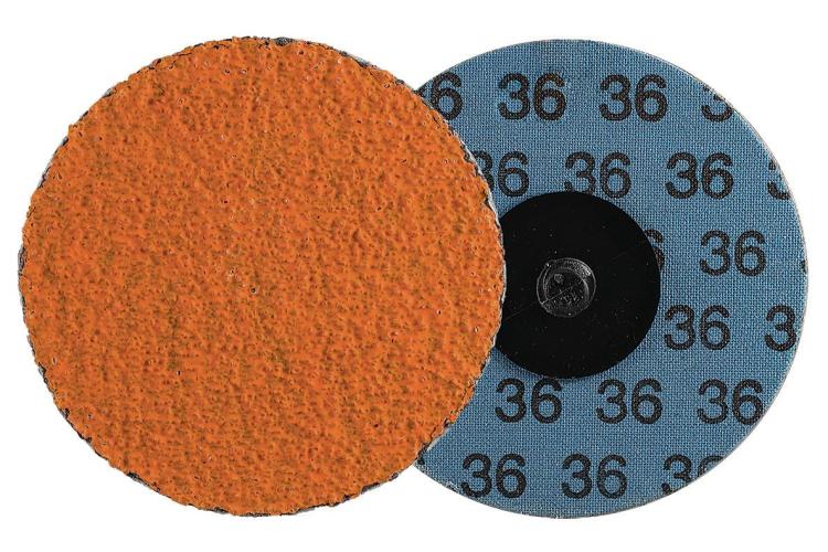 WALTER Surface Technologies | Twist Coolcut XX Quick-Change Disc: Type R, 3" Dia, 36 Grit, Ceramic Alumina, Coated - Orange, 28000 RPM, Series Twist