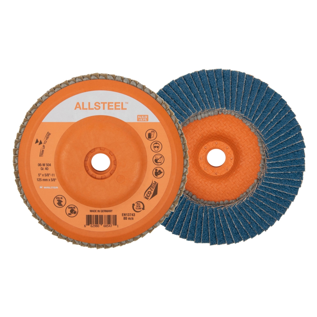 06W504 5 in. GR40 Grit All Steel Spin-On