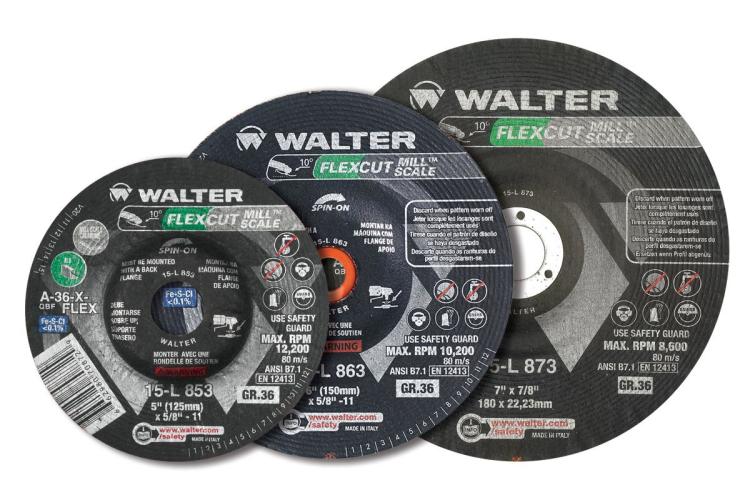 15L853 5 x 0.62 in.-11 Flexcut Mill Scale Flexible Grinding Wheel - 36 Grit