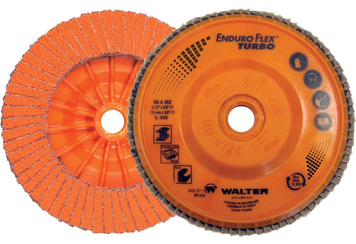 06A508 5 x 0.63-11 in. Enduro-Flex Turbo Flap Disc - 80 Grit