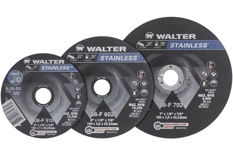 08F512 5 x 0.12 x 0.87 in. Stainless Steel Combo Grinding Wheel - Type 27