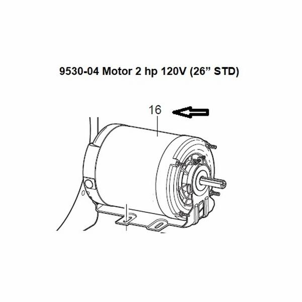 9530-04 Motor with 2 HP & 110-220V