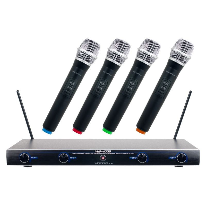 VHF4005-2 M- N- O- P Frequency Four Channel Rechargeable Vhf Wireless Microphone System -  Vocopro