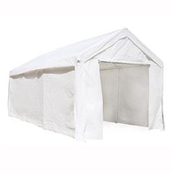 Picture of Aleko CP1020WH-UNB Heavy Duty Outdoor Gazebo Carport Canopy Tent with Sidewalls&#44; White