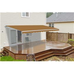 Retractable Motorized 20 x 10 Feet Home Patio Canopy Awning Sunshade Sand -  ALEKO, AL1107467