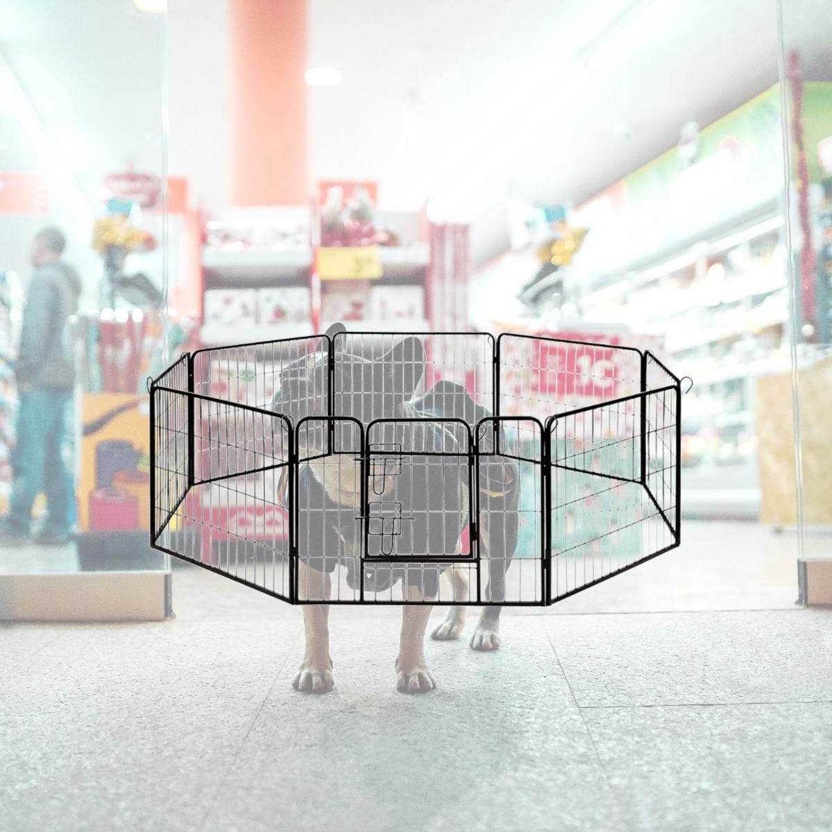 Picture of Aleko DK24x32-UNB 32 x 24 in. 8 Panel Heavy Duty Pet Playpen Dog Kennel Pen Exercise Cage Fence