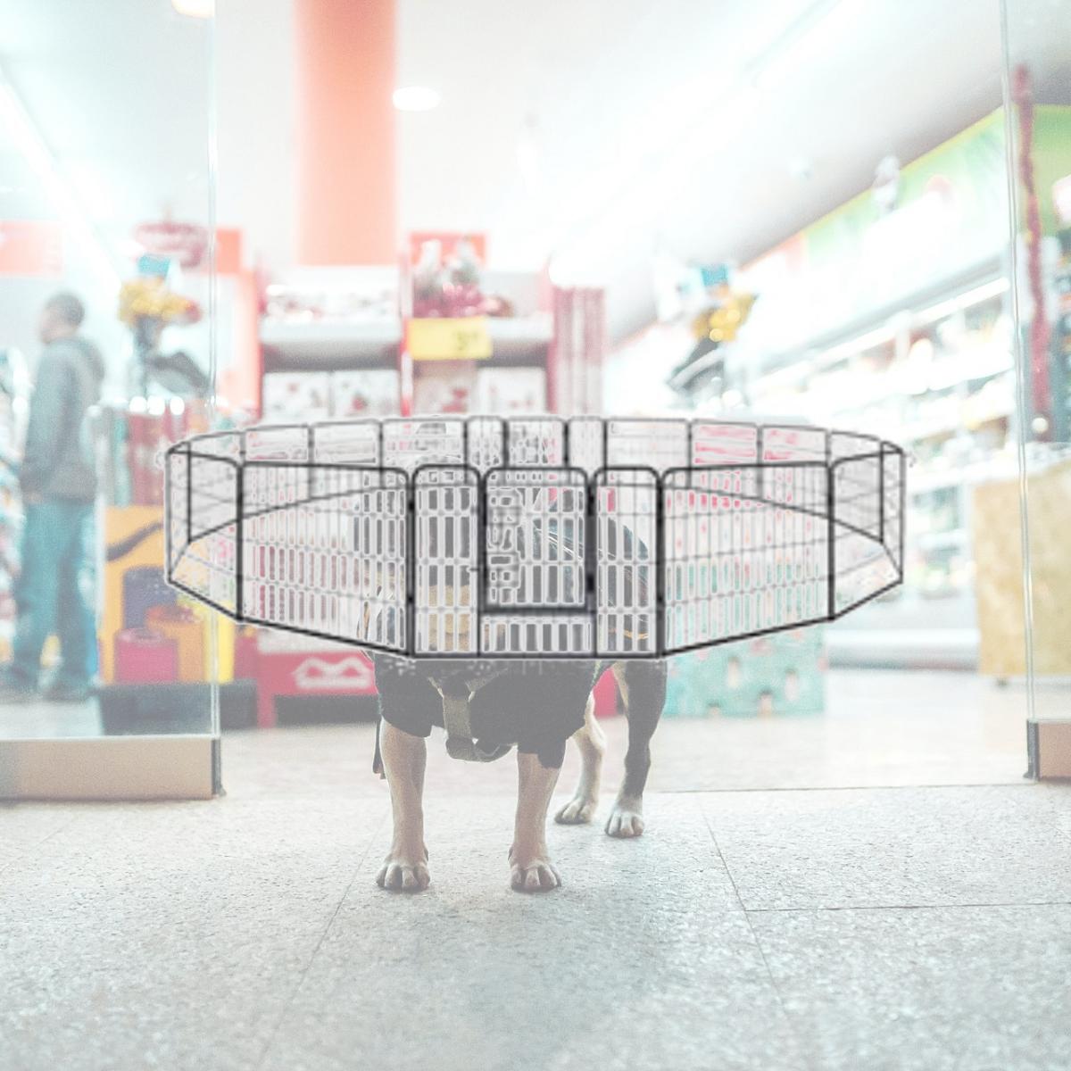 Picture of Aleko 2DK24X32-UNB 32 x 24 in. 16 Panel Heavy Duty Pet Playpen Dog Kennel Pen Exercise Cage Fence