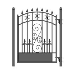 PGVEN-UNB 5 ft. Venice Style Iron Pedestrian Gate, Black