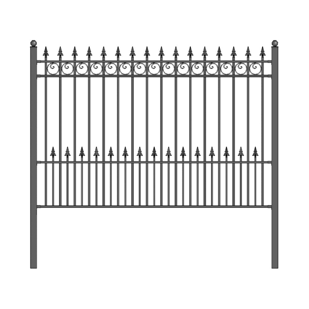 5.5 x 5 ft. Prague Style Iron Ornamental Fence