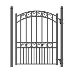 5 ft. Paris Style Iron Pedestrian Gate, Black
