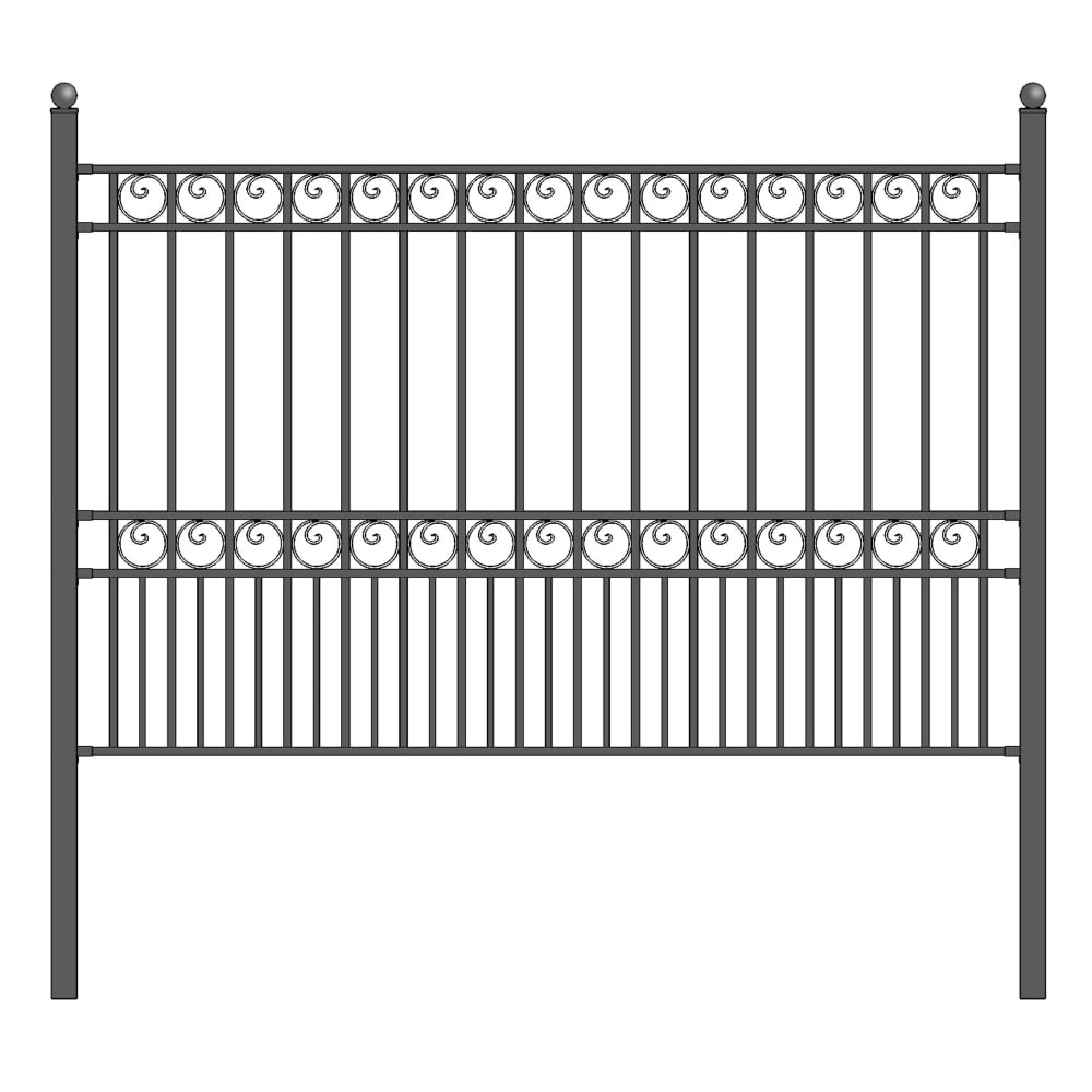 5.5 x 5 ft. Paris Style Iron Ornamental Fence