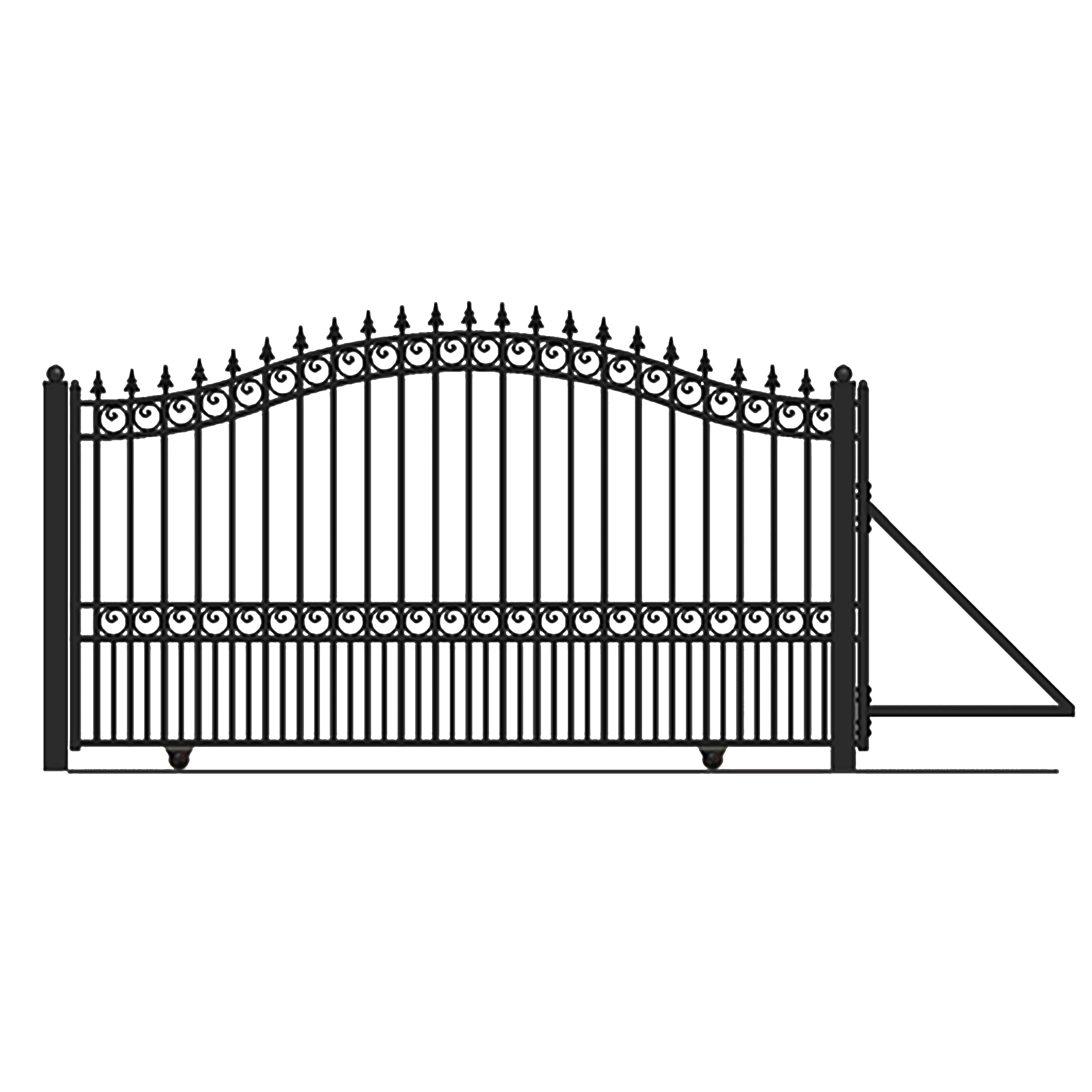 12 ft. London Style Iron Single Slide Driveway Gate