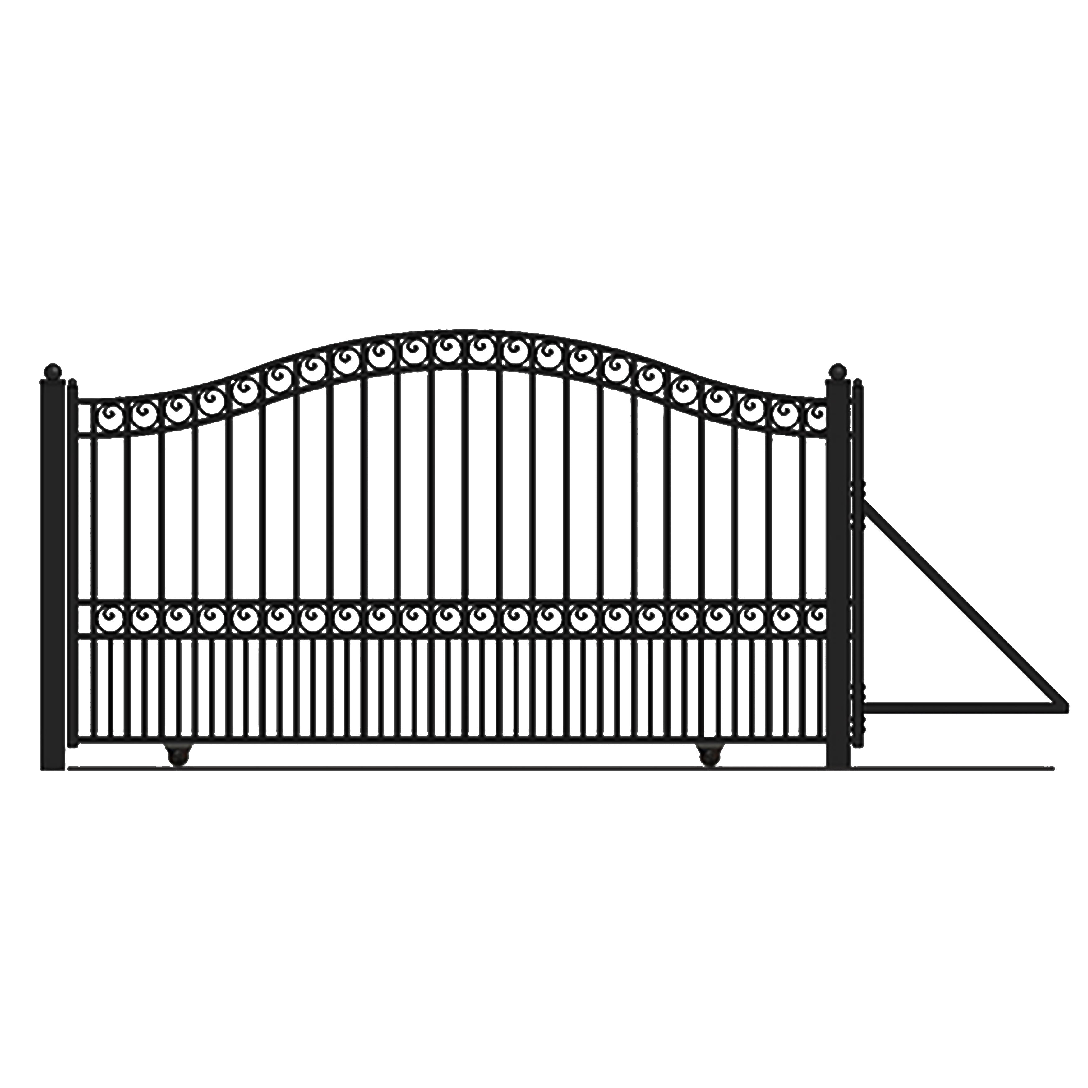 14 ft. Paris Style Iron Single Slide Driveway Gate
