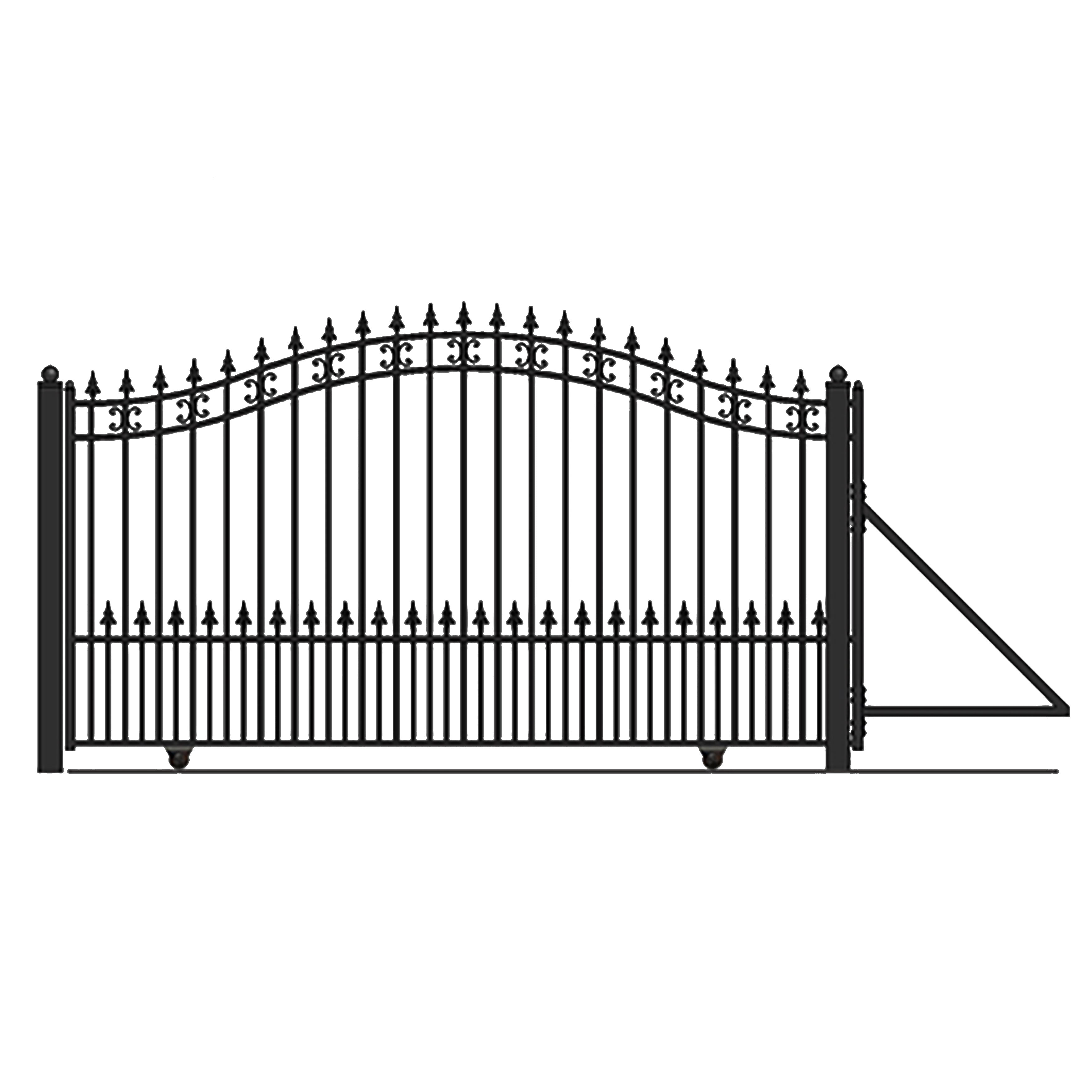 DG14STPSSL St.Louis Style Slide Single Steel Driveway Gate 14'