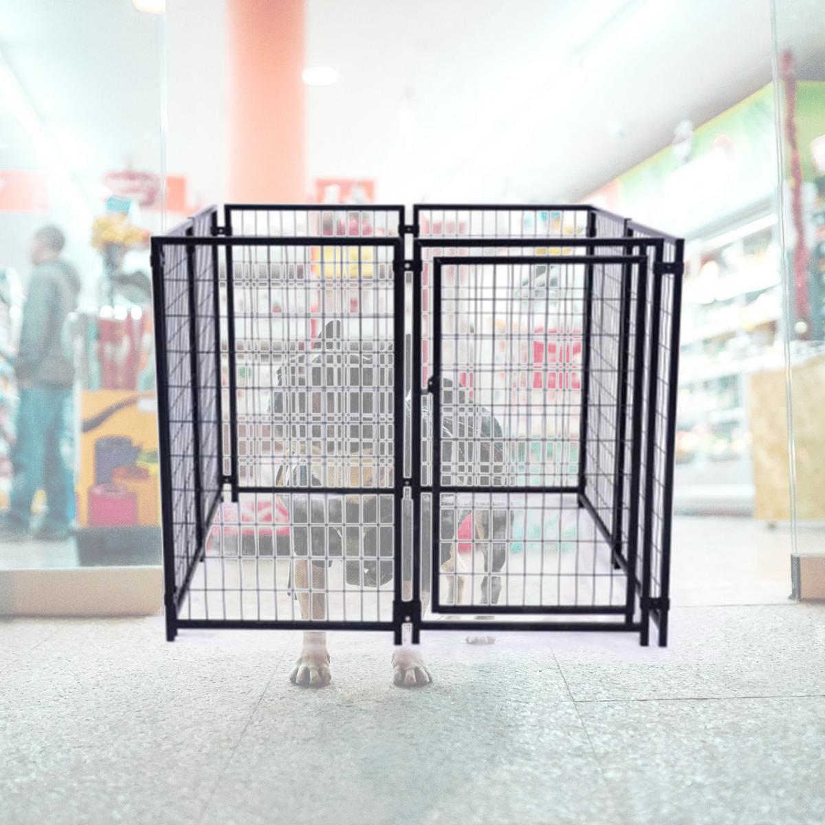 Picture of Aleko DK5x5x4SQ-UNB 5 x 5 x 4 ft. Dog Kennel Heavy Duty Pet, Playpen Chain Link Dog Exercise Pen Cat Fence