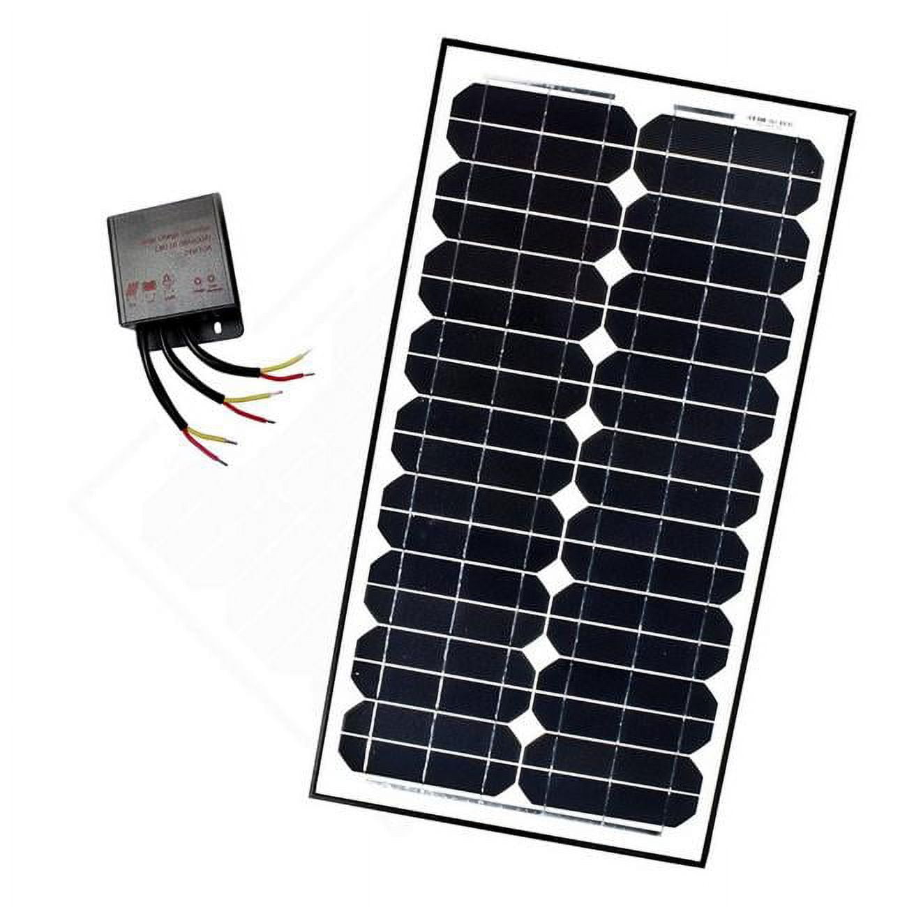 Picture of Aleko SP30W24VLM118-UNB 24V 30W Monocrystalline Solar Panel Charging Controller Kit
