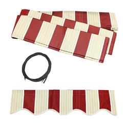 Picture of ALEKO  FAB12X10MSTRED19 Retractable Awning Fabric Replacement 12 x 10 Feet Multi-Striped Red Color