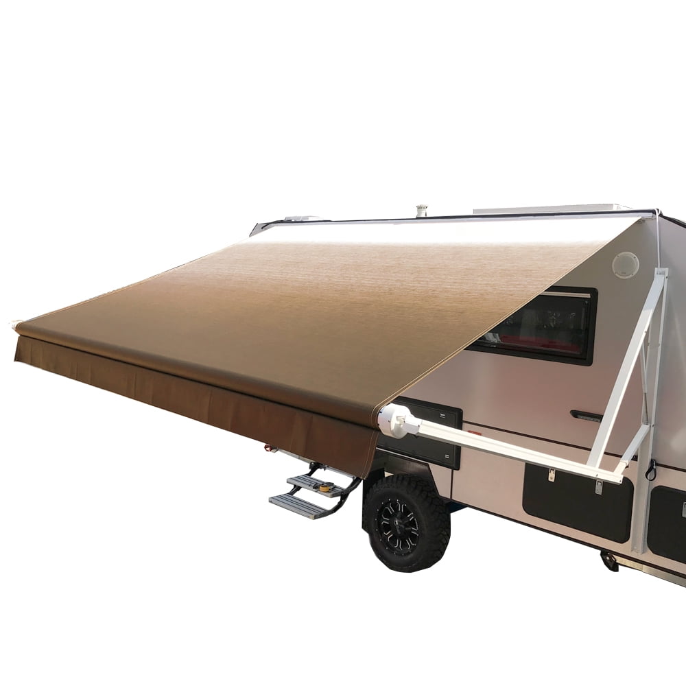 12X8 Feet Vinyl RV Awning Fabric Replacement for Retractable Awning  Brown Fade Color -  ALEKO, AL880025