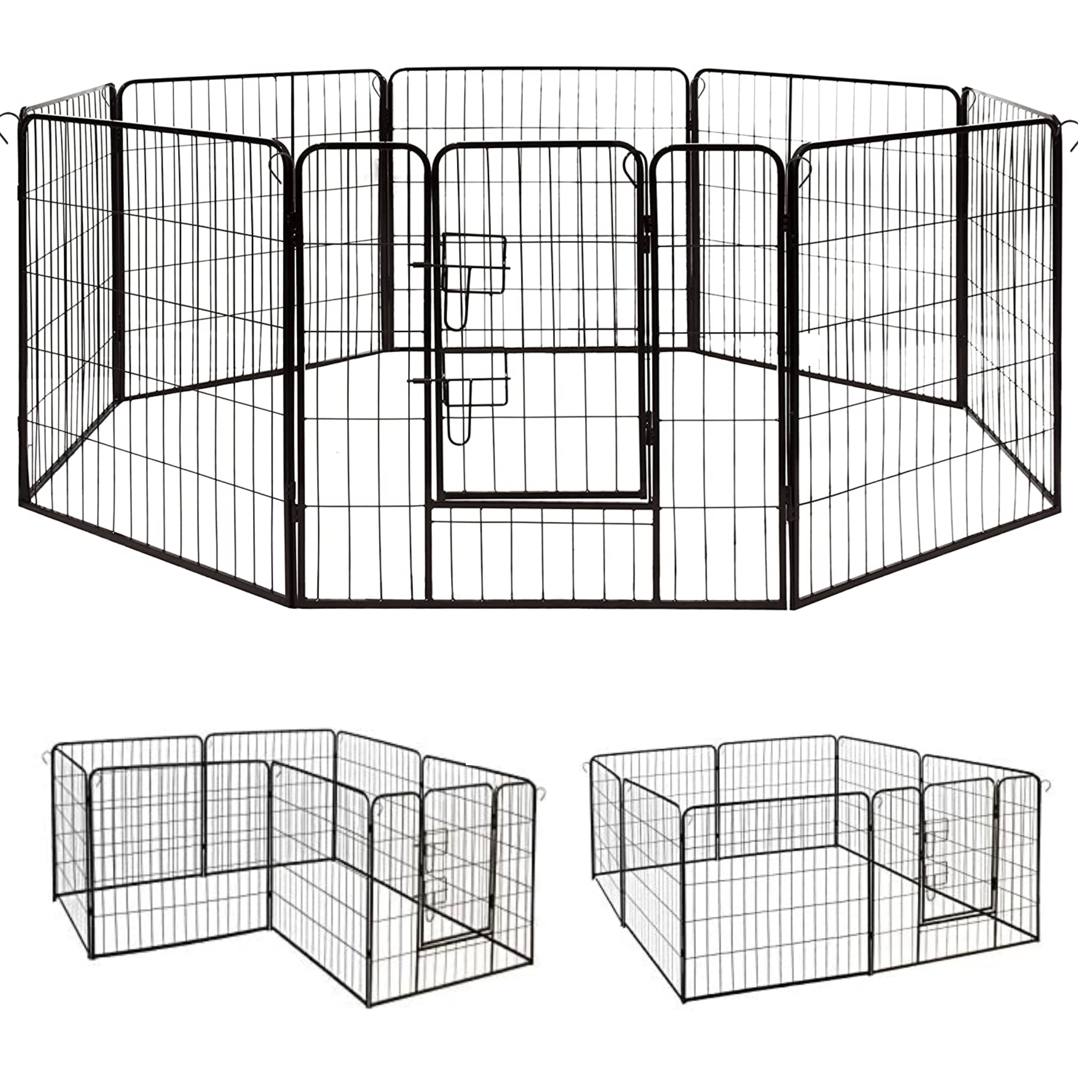 Picture of Aleko DK32X32-UNB 32 x 32 in. Heavy Duty Pet Playpen Dog Kennel Pen Exercise Cage Fence - 8 Panel