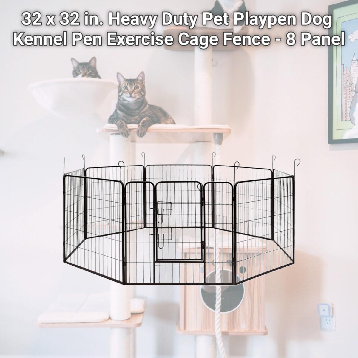 Picture of Aleko DK32X32-UNB 32 x 32 in. Heavy Duty Pet Playpen Dog Kennel Pen Exercise Cage Fence - 8 Panel
