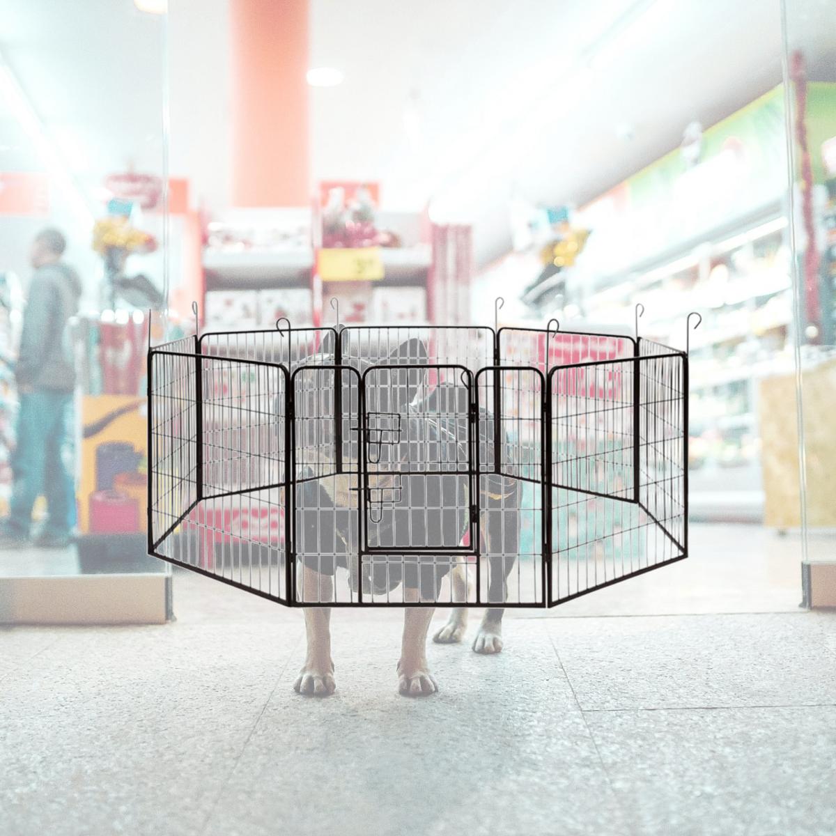 Picture of Aleko DK32X32-UNB 32 x 32 in. Heavy Duty Pet Playpen Dog Kennel Pen Exercise Cage Fence - 8 Panel