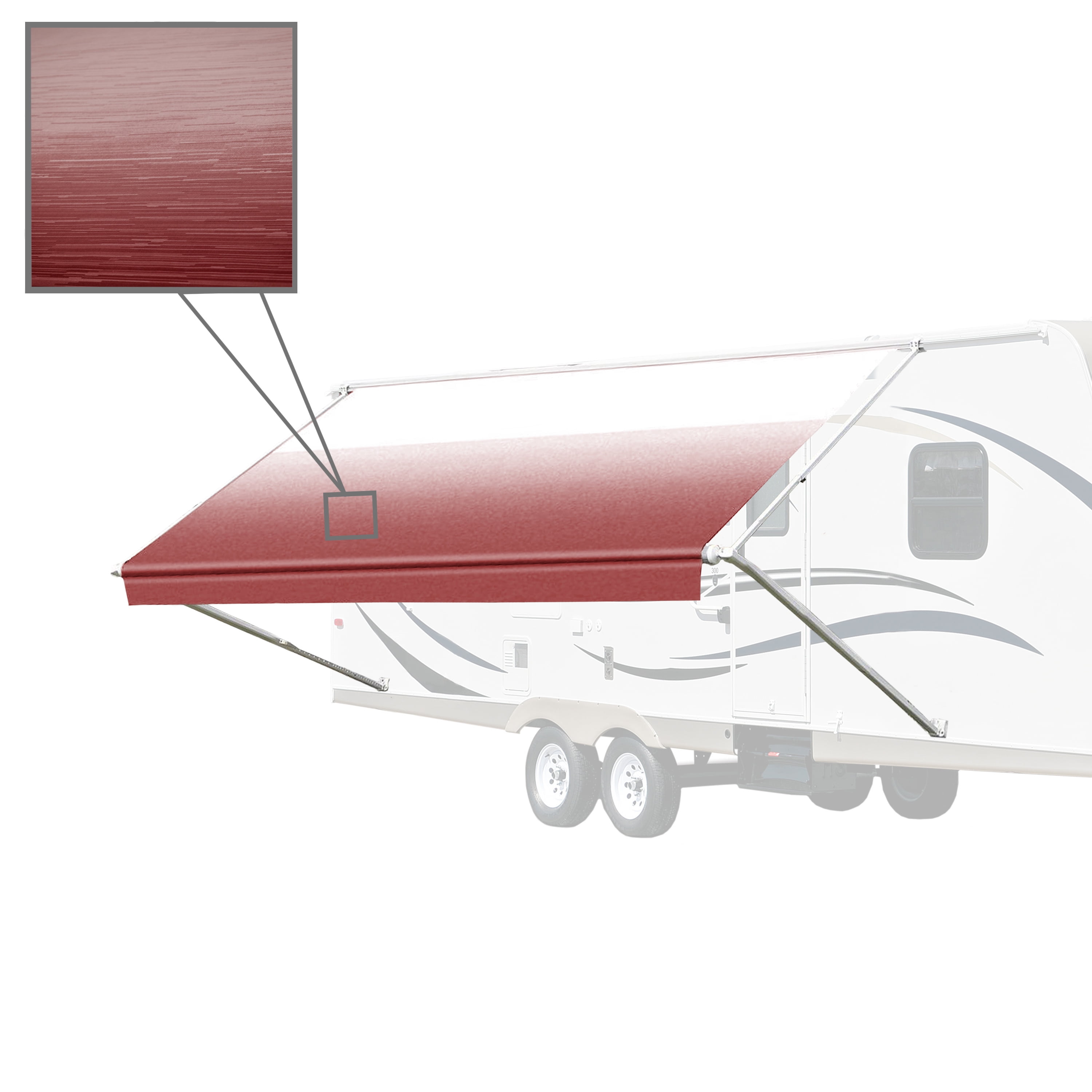 21X8 Feet RV Awning Fabric Replacement for Retractable Awning  BURGUNDY