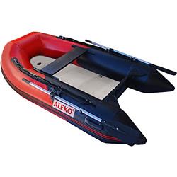 Picture of Aleko BTSDAIR250RBK-UNB 8.4 ft. Inflatable Boat with Air Floor Deck 3 Person Raft Dinghy Sport Fishing Boat - Red & Black