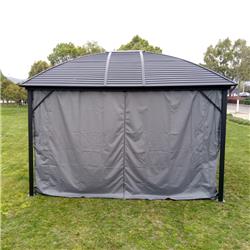 Picture of Aleko GZM10X12C-UNB 12 x 10 ft. UV-Protective Polyester Curtain Panels for Hardtop Round Roof Gazebo - Gray